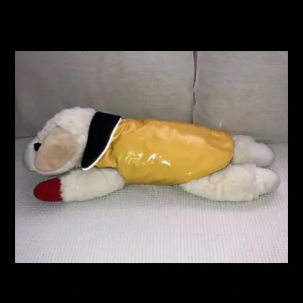 Legitimutt Yellow Dog Raincoat 14” Waterproof Fleece Lined Adjustable Leash Hole